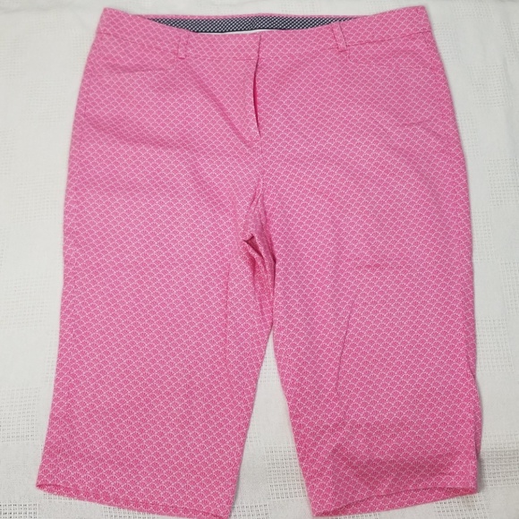 Rafaella Pants - Rafaella Weekend Pink Seashell Pattern Capri 14